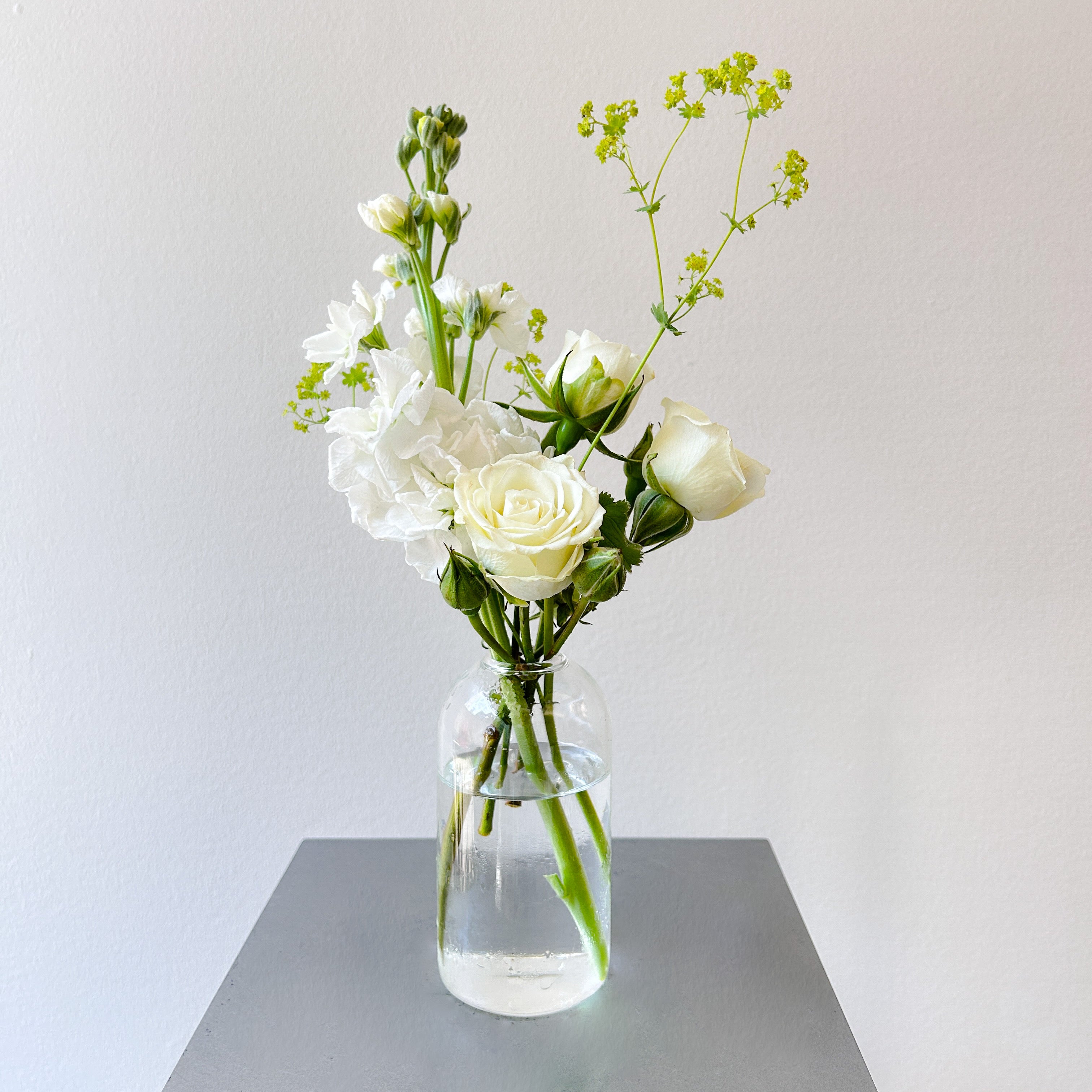 White & Green Bud Vase Trio