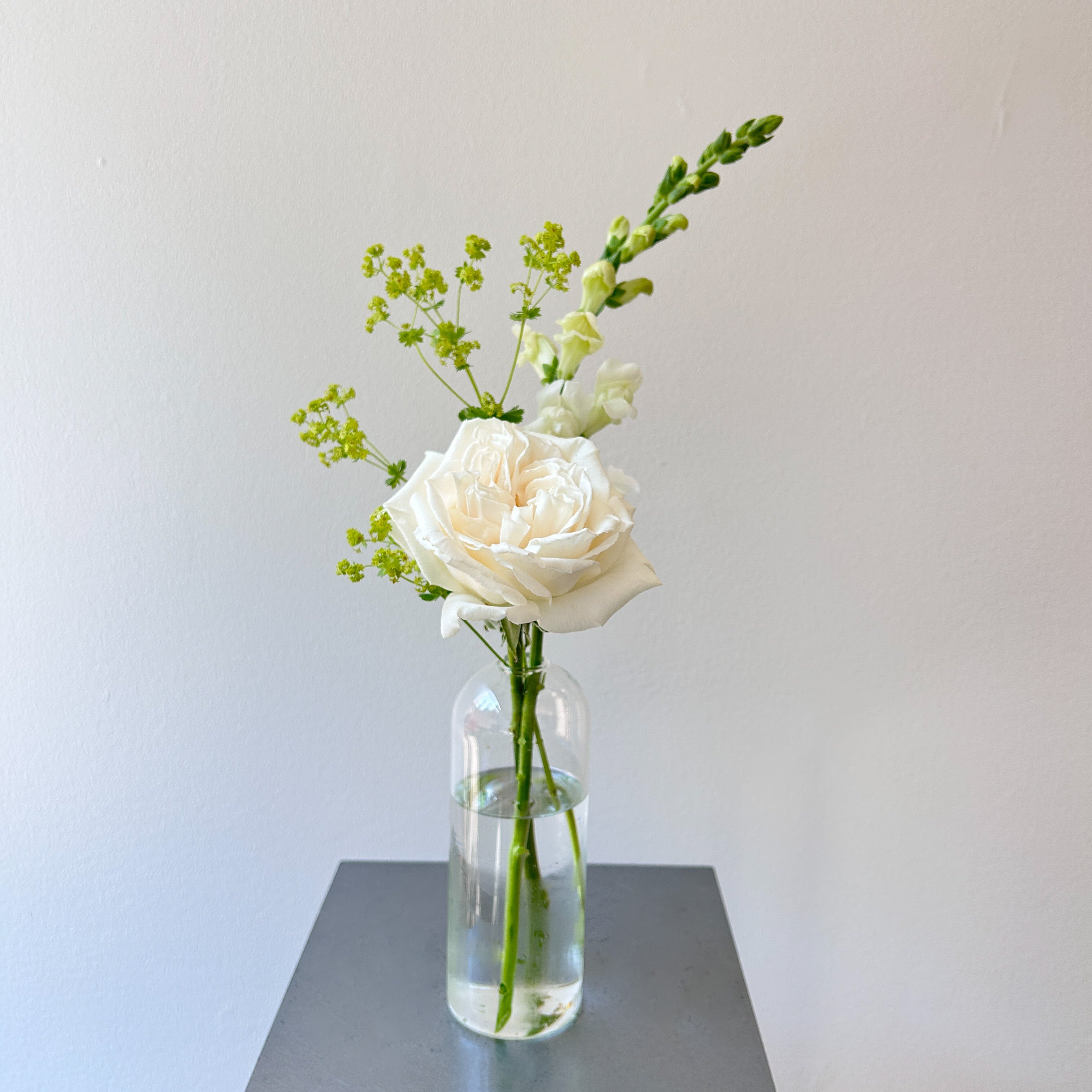 White & Green Bud Vase Trio