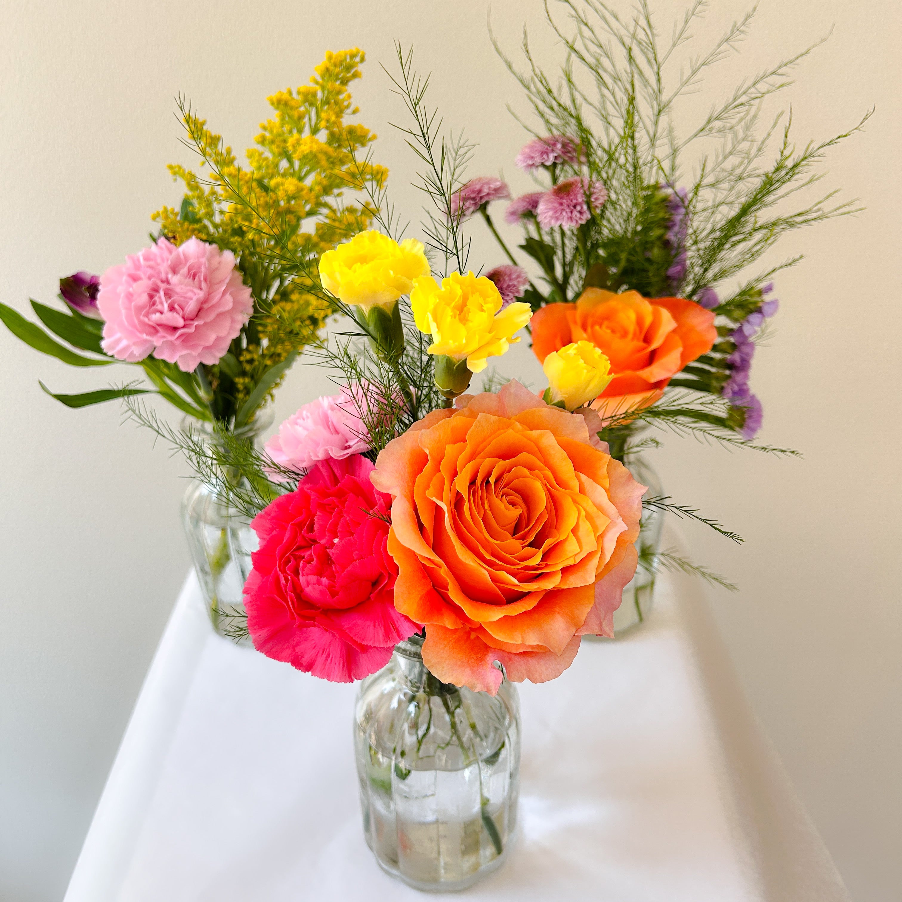 Bright Bud Vase Trio