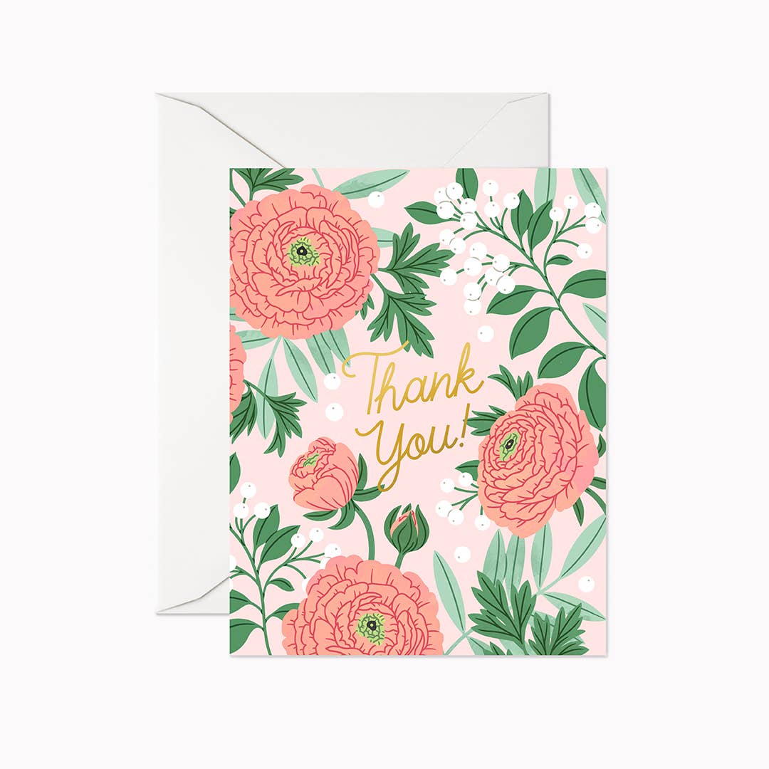 Thank you Ranunculus Greeting Card