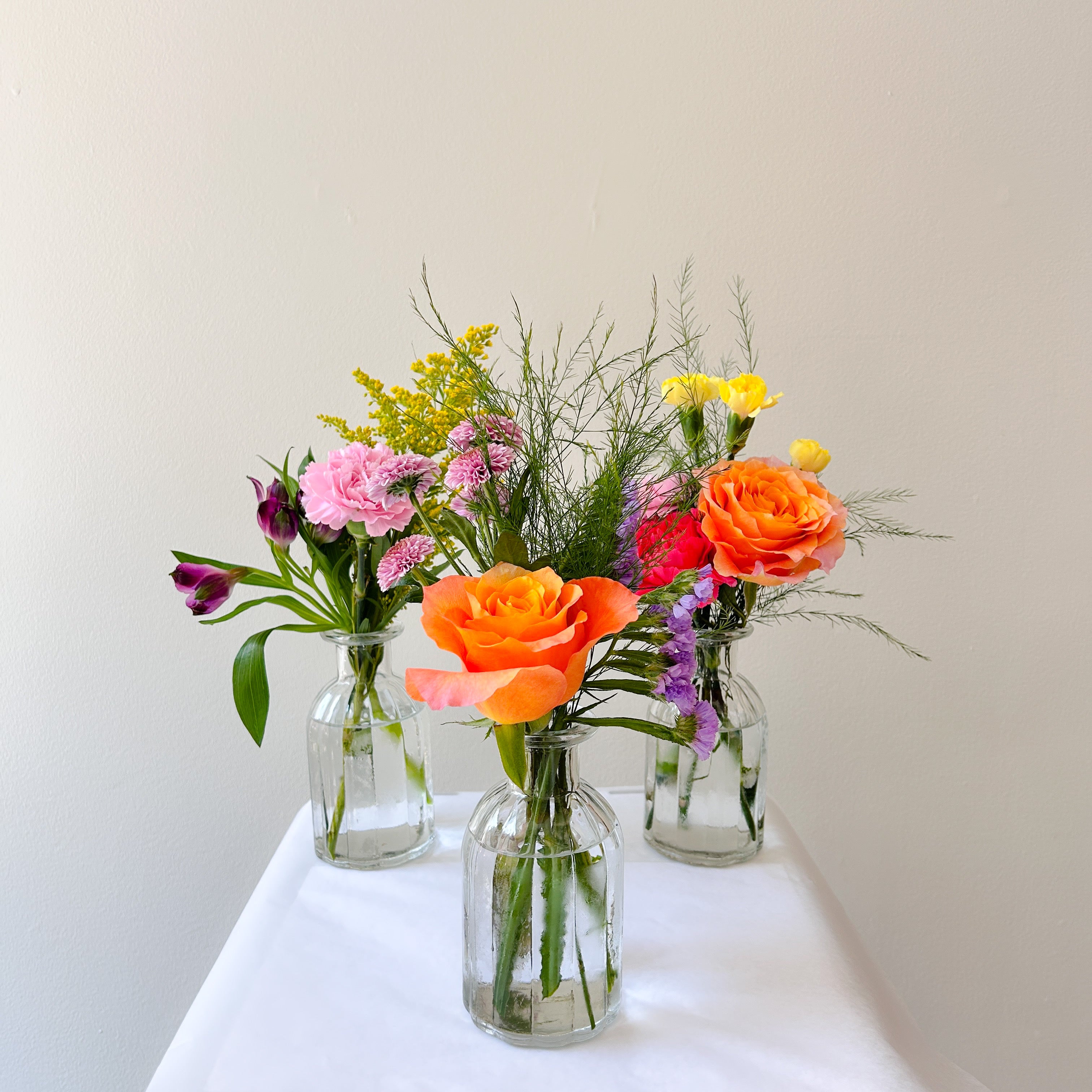 Bright Bud Vase Trio