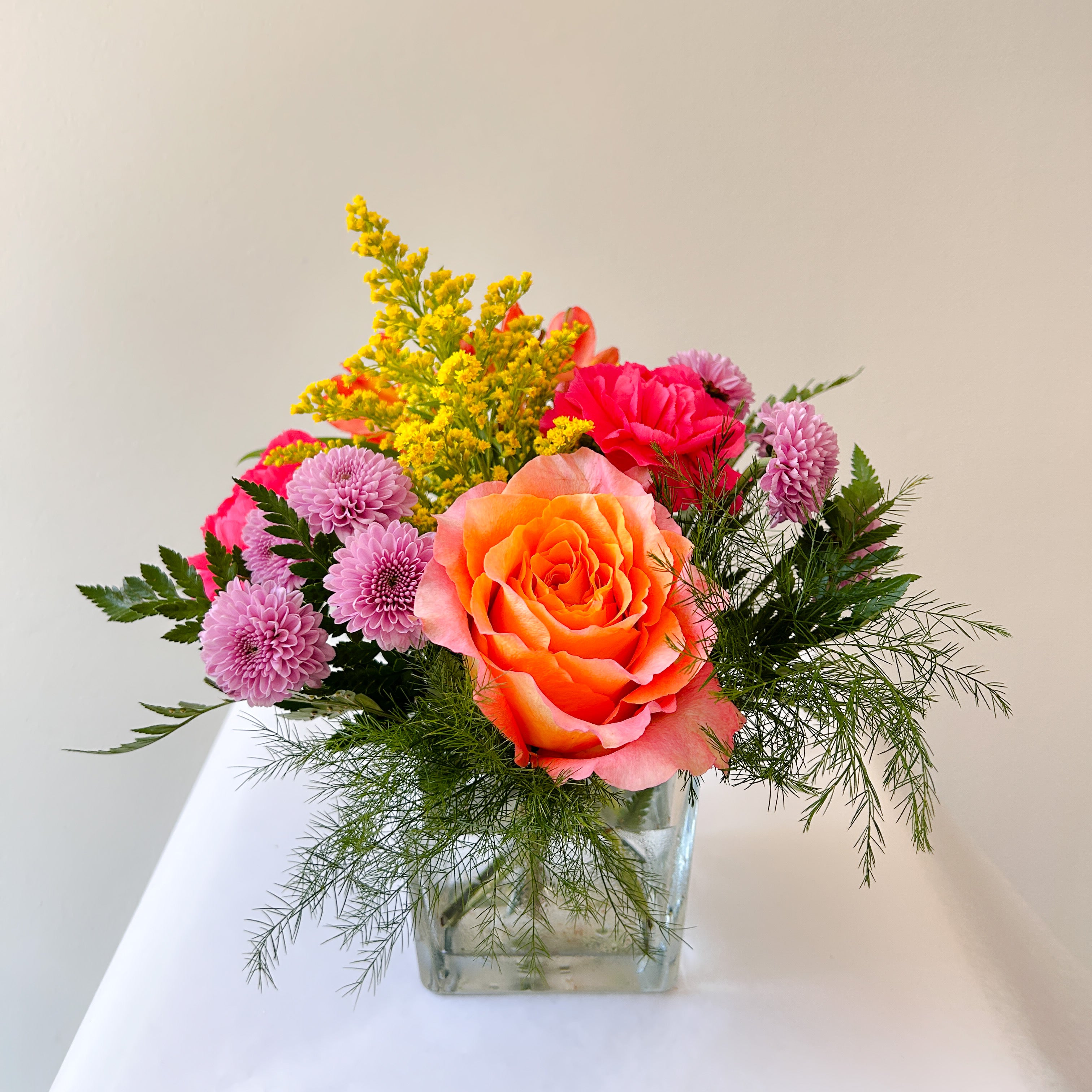 Square Glass Vase Arrangement