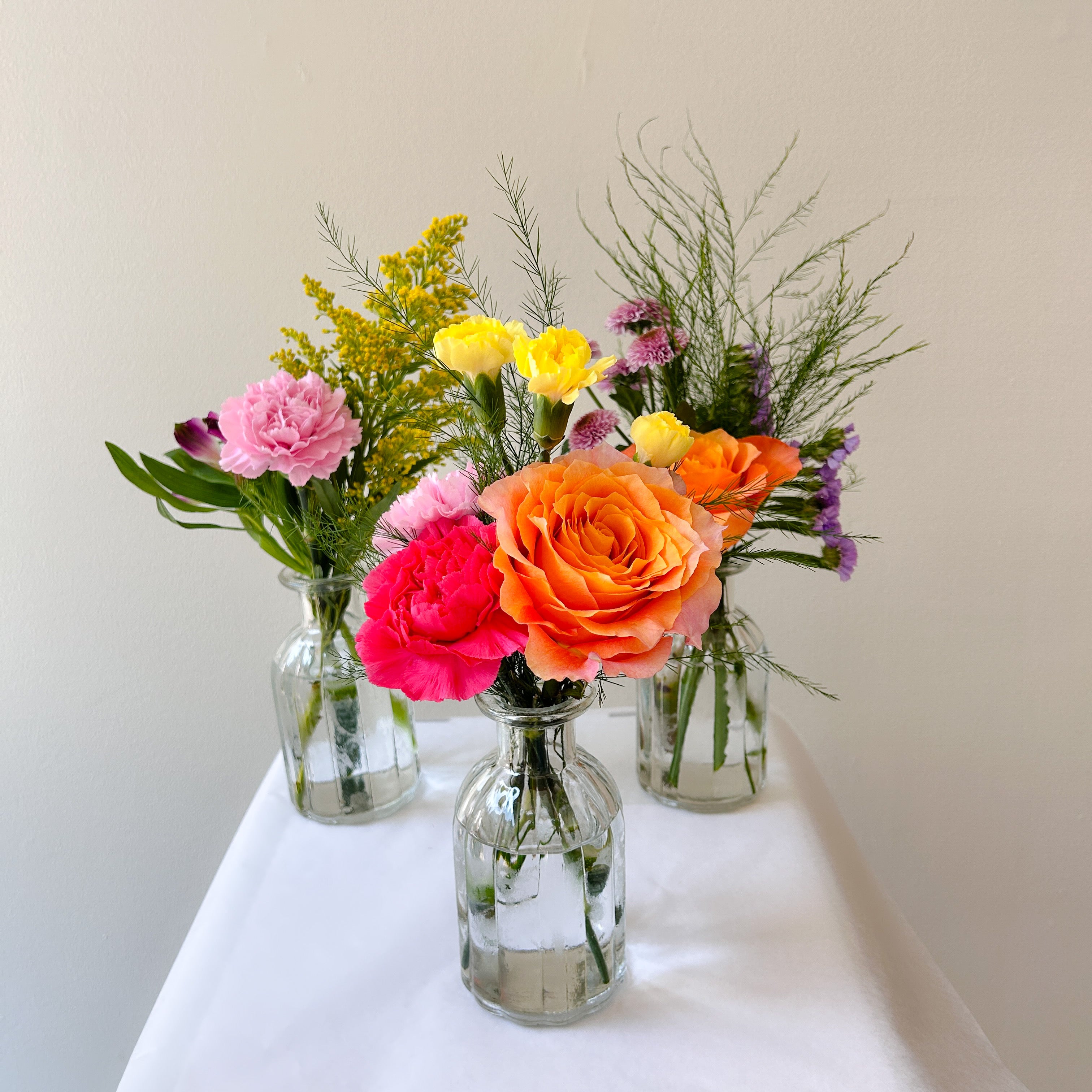 Bright Bud Vase Trio