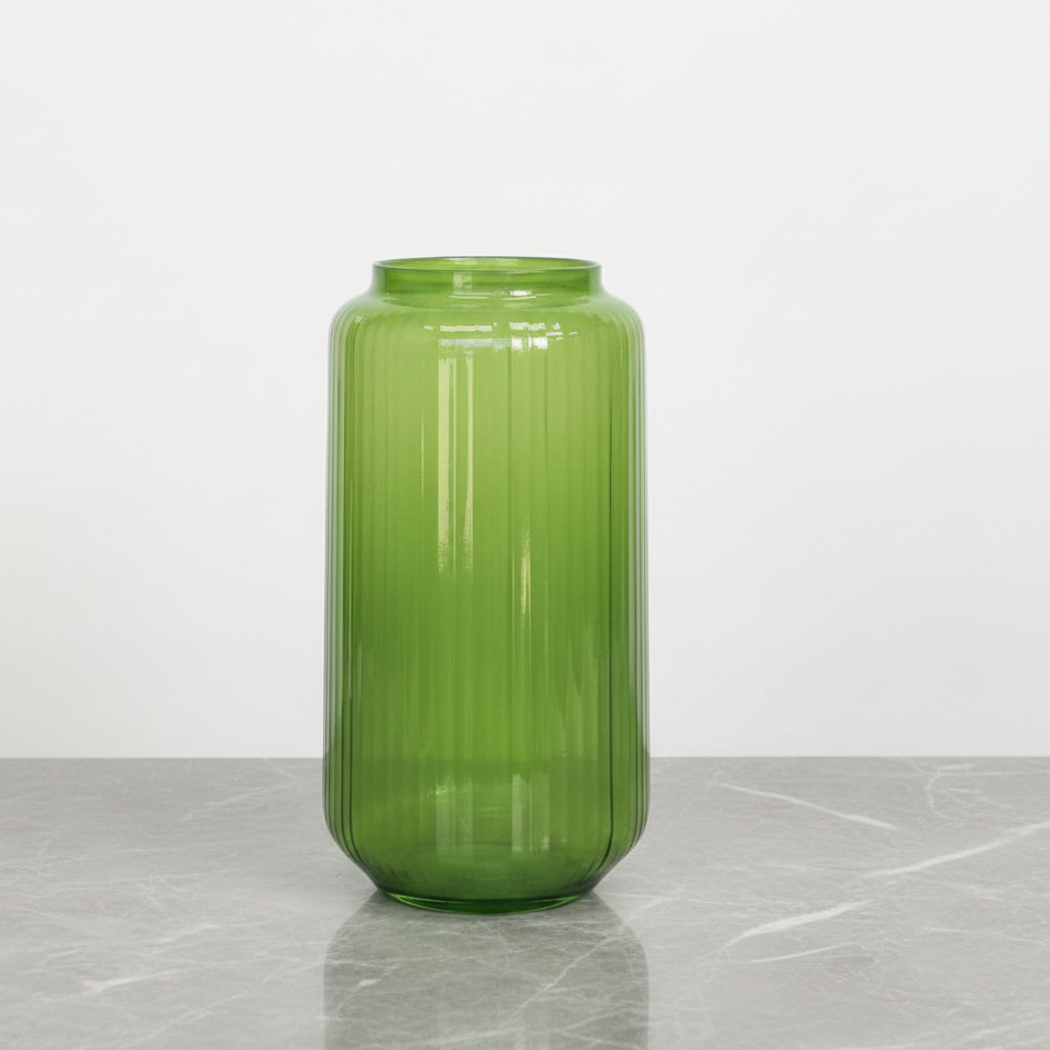 Lime Green Glass Vase 4'' x 8''